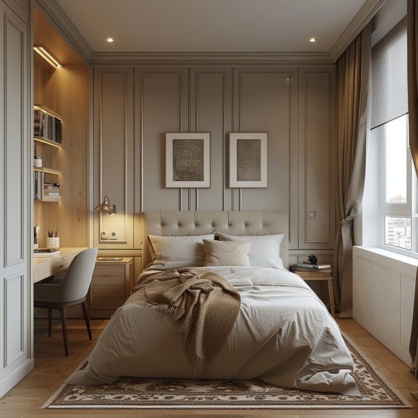 Mid-century styled bedroom nook