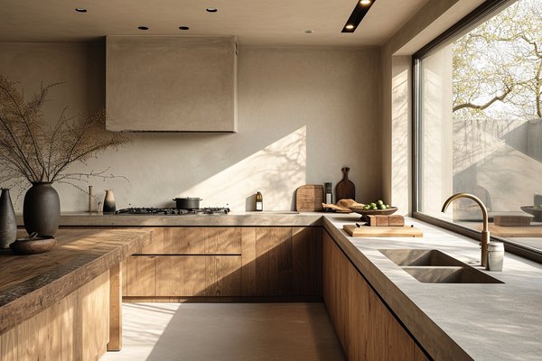 Bright, minimal kitchen styled for sale