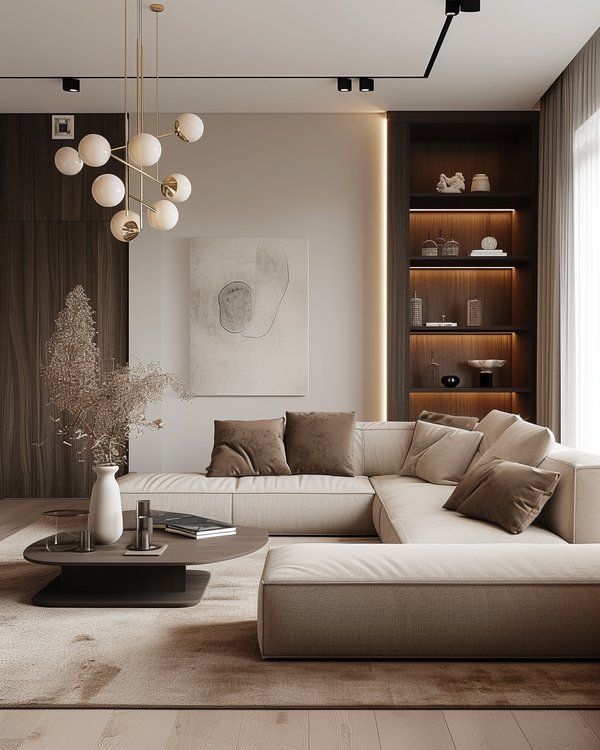 Cozy beige living room